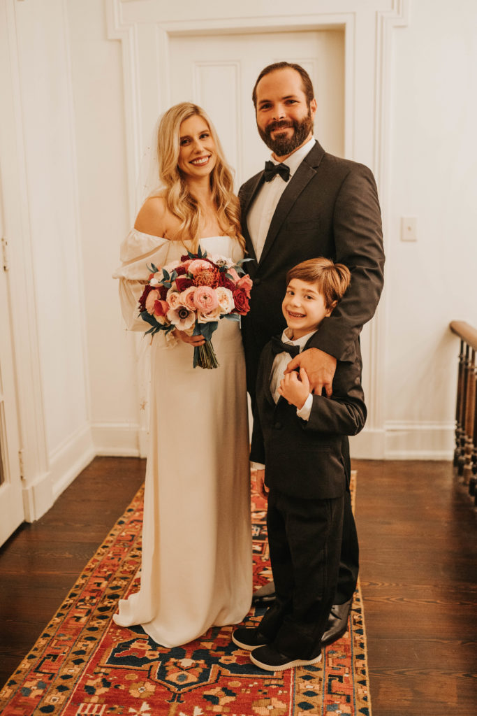 Columbus Georgia Wedding photographer captures bride and groom and their son on wedding day