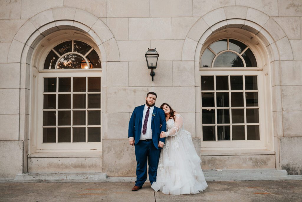 Columbus Bride and Groom pose for wedding portraits